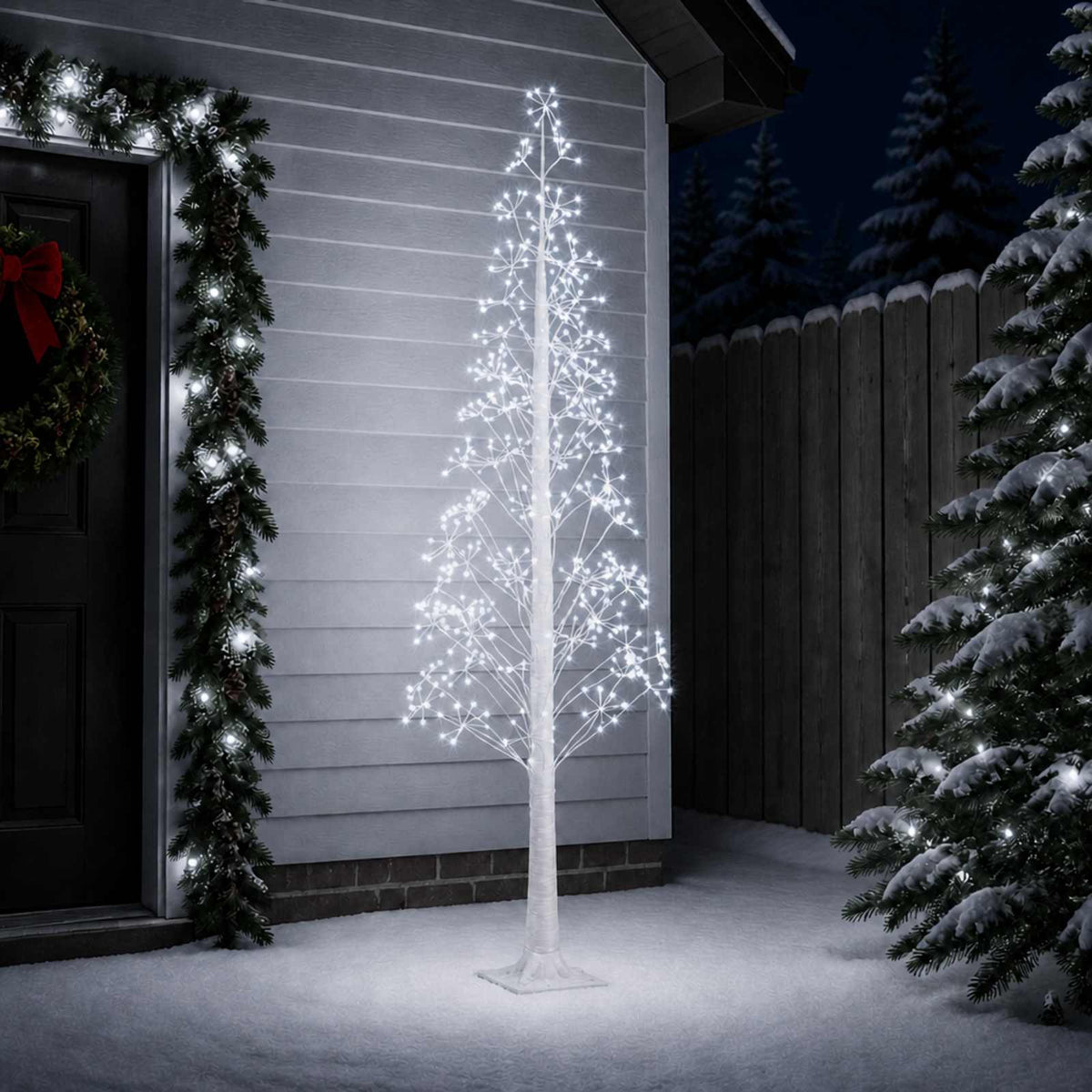 Starburst Christmas Tree White 17 x 17 x Plastic White (cold white) 240 cm