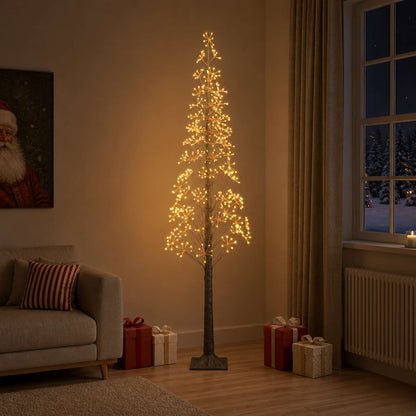 Starburst Christmas Tree White 17 x 17 x Plastic Brown (warm white) 210 cm
