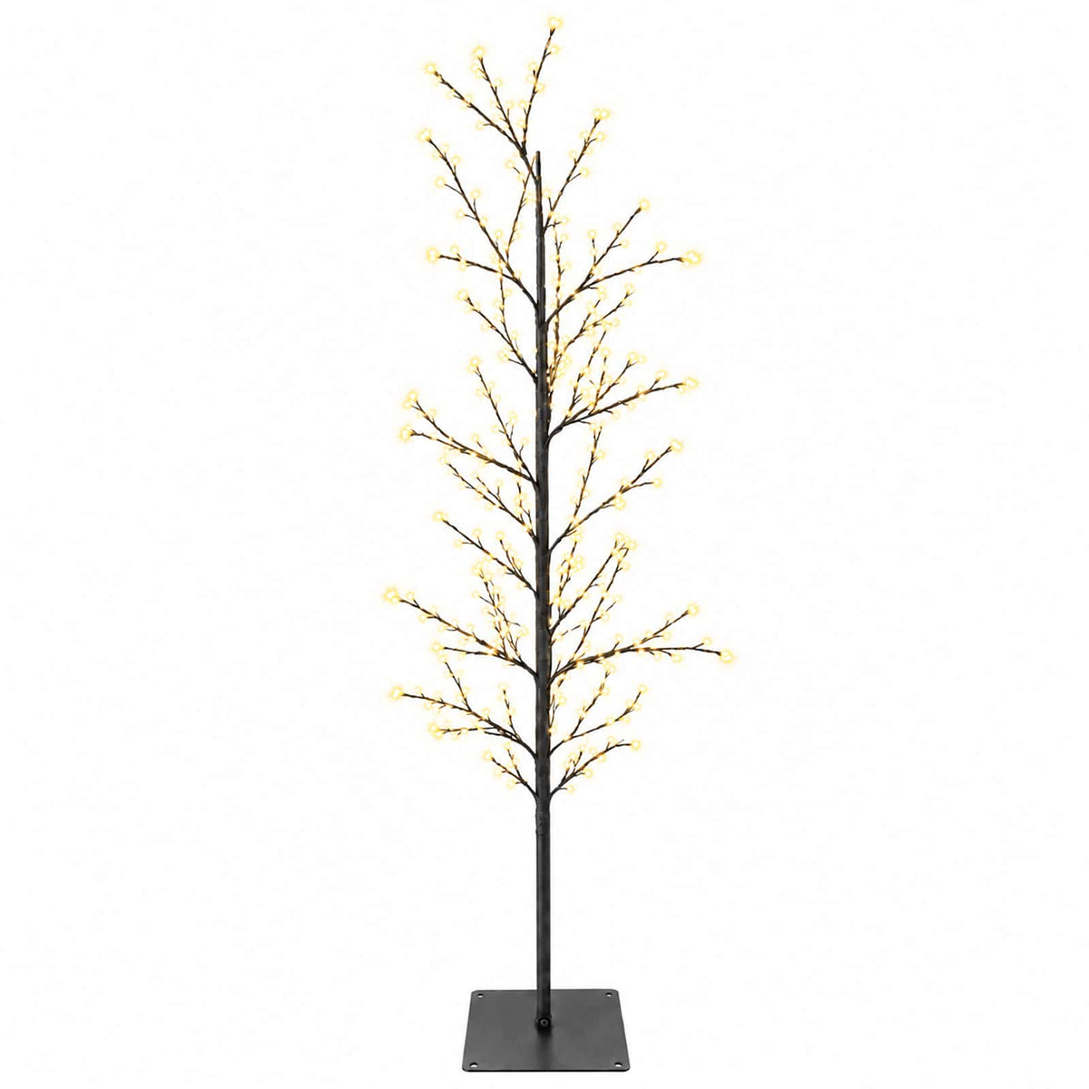 Micro Birch Christmas Tree White Steel 360 LEDs Black (warm white) 150 cm