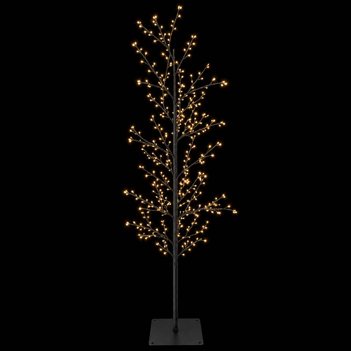 Micro Birch Christmas Tree White Steel 360 LEDs Black (warm white) 150 cm