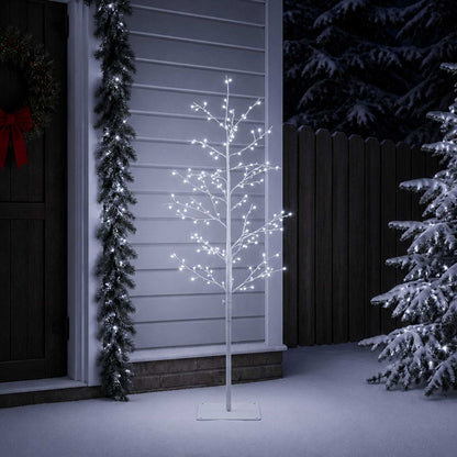 Micro Birch Christmas Tree White Steel 360 LEDs White (cold white) 150 cm