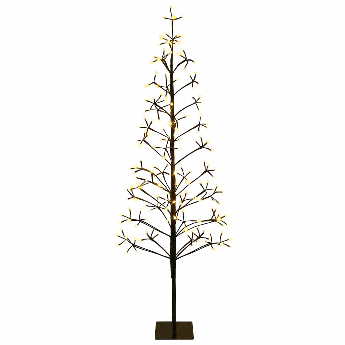 LED String Christmas Tree Black 47 x Steel 228 LEDs Black (warm white) 150 cm