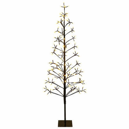 LED String Christmas Tree Black 47 x Steel 228 LEDs Black (warm white) 150 cm