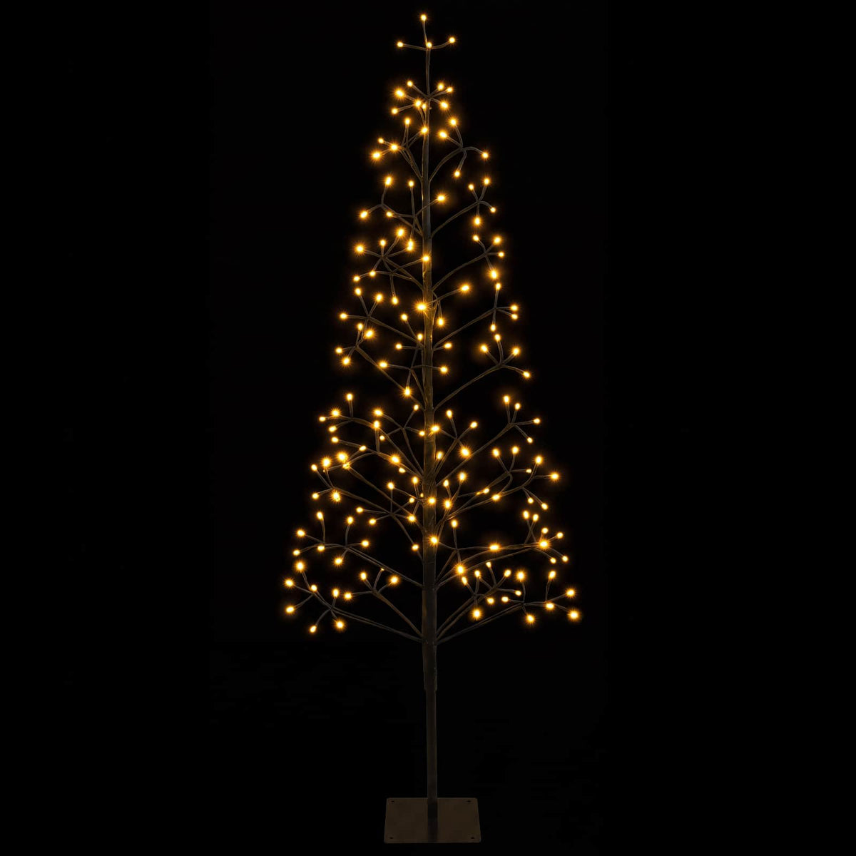 LED String Christmas Tree Black 47 x Steel 228 LEDs Black (warm white) 150 cm