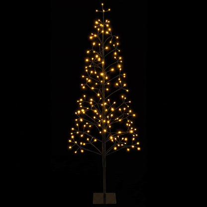 LED String Christmas Tree Black 47 x Steel 228 LEDs Black (warm white) 150 cm