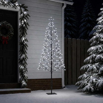 LED String Christmas Tree Black 47 x Steel 228 LEDs Black (cold white) 180 cm