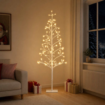 LED String Christmas Tree Black 47 x Steel 228 LEDs White (warm white) 120 cm