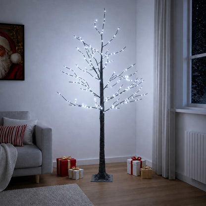 Snow-Covered LED Christmas Tree Brown 22 x 22 x Plastic 120 cm Cold white