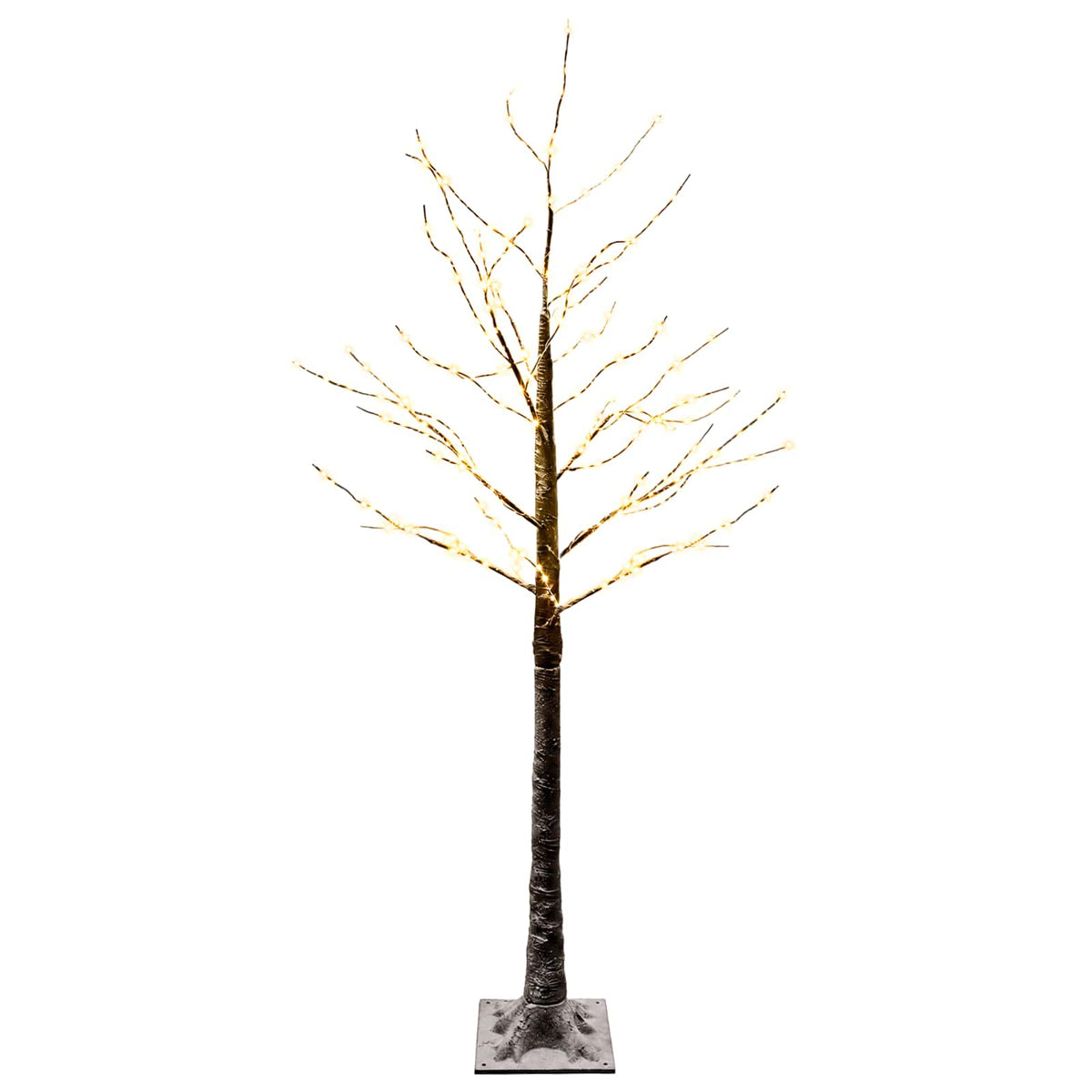 Snow-Covered LED Christmas Tree Brown 22 x 22 x Plastic 150 cm Warm white