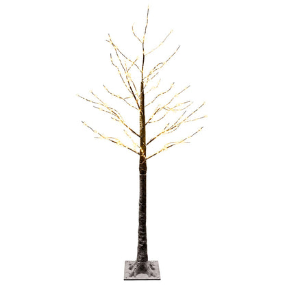 Snow-Covered LED Christmas Tree Brown 22 x 22 x Plastic 150 cm Warm white