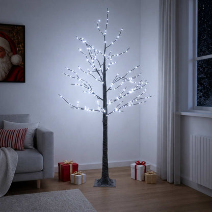 Snow-Covered LED Christmas Tree Brown 22 x 22 x Plastic 150 cm Cold white