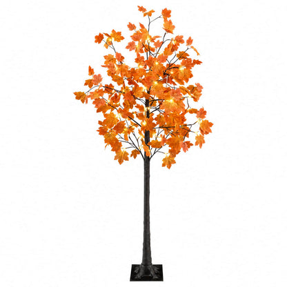 LED Maple Christmas Tree Brown Plastic 48 LEDs 180 cm