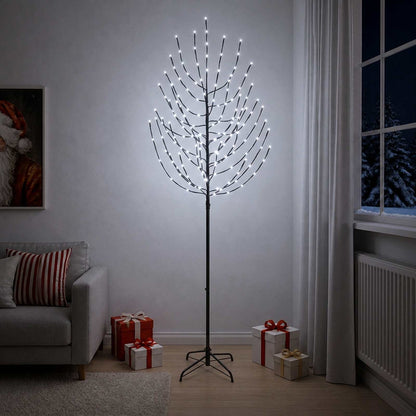 LED Christmas Tree Black Steel 100 LEDs Cold white