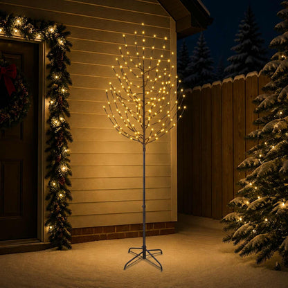 LED Christmas Tree Black Steel 100 LEDs Warm white