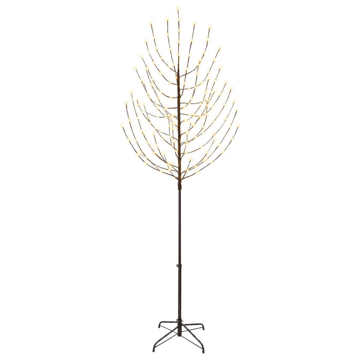 LED Christmas Tree Black Steel 100 LEDs Warm white