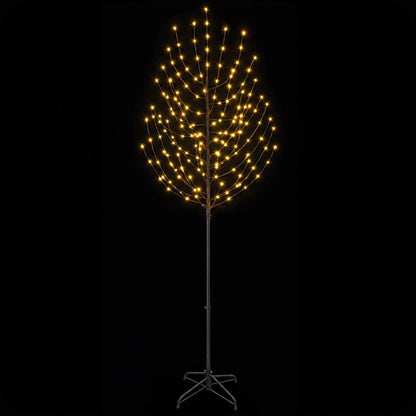 LED Christmas Tree Black Steel 100 LEDs Warm white