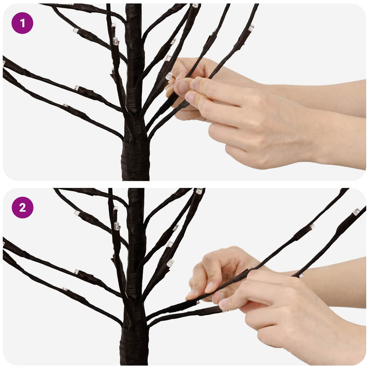LED Christmas Tree Black Steel 100 LEDs Warm white