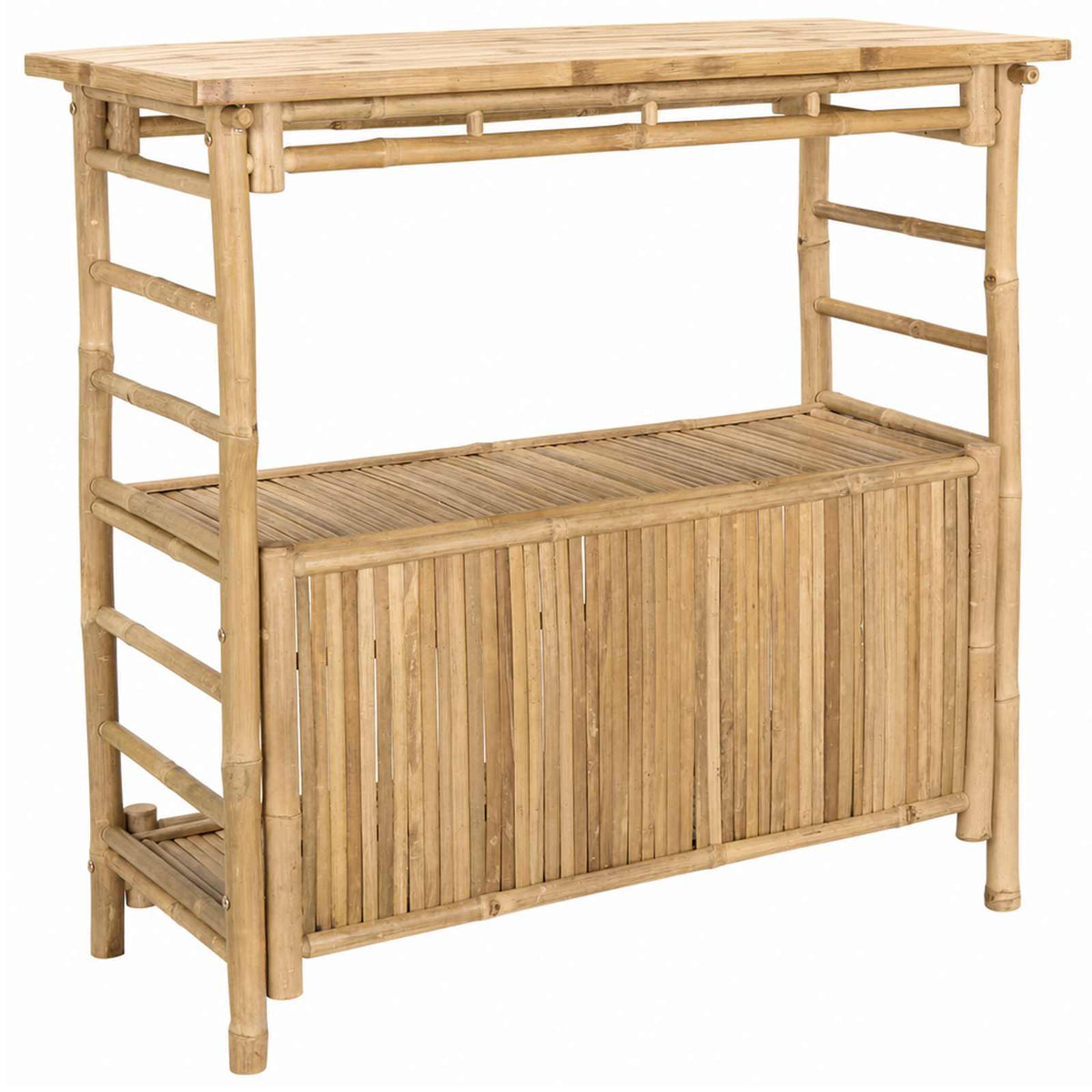 vidaXL Outdoor Bar Table and Stools 3 pcs 2-Seaters Natural Bamboo 3