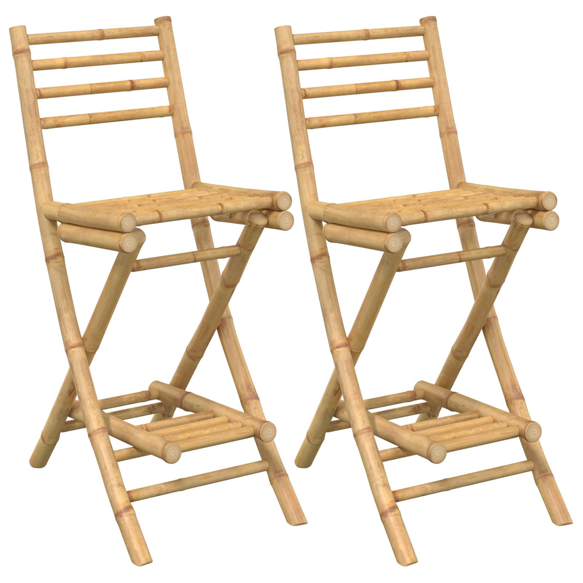 vidaXL Outdoor Bar Table and Stools 3 pcs 2-Seaters Natural Bamboo 4