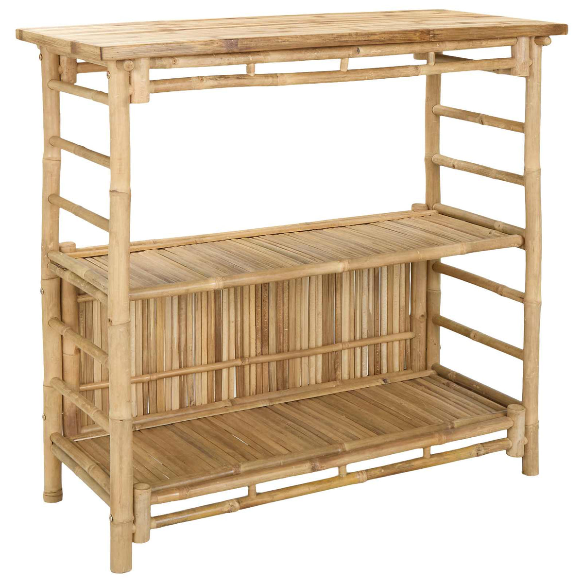 vidaXL Outdoor Bar Table and Stools 3 pcs 2-Seaters Natural Bamboo 5