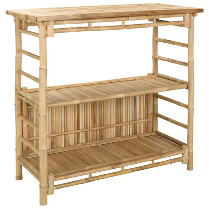 vidaXL Outdoor Bar Table and Stools 3 pcs 2-Seaters Natural Bamboo 5