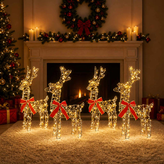 Christmas Reindeer 160 LEDs Warm White Brown string 4