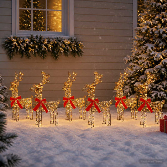 Christmas Reindeer 160 LEDs Warm White Brown string 6