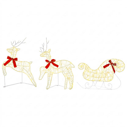 Christmas Reindeer with sleigh 100 LEDs Acrylic 5 Warm white