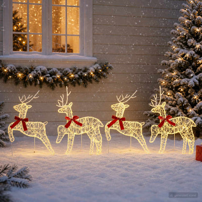 Christmas Reindeer 80 LEDs 43 x 19 x 65 cm Acrylic 4 Warm white