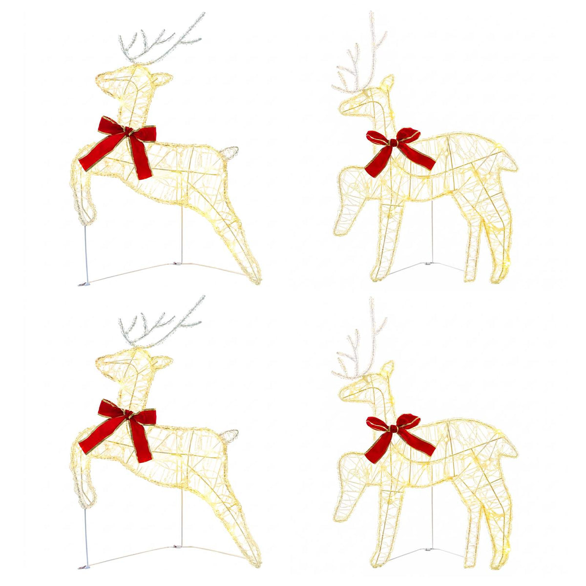 Christmas Reindeer 80 LEDs 43 x 19 x 65 cm Acrylic 4 Warm white