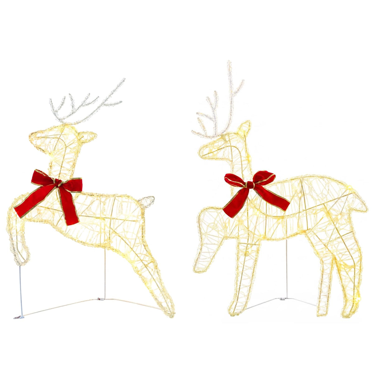Christmas Reindeer 80 LEDs 43 x 19 x 65 cm Acrylic 4 Warm white