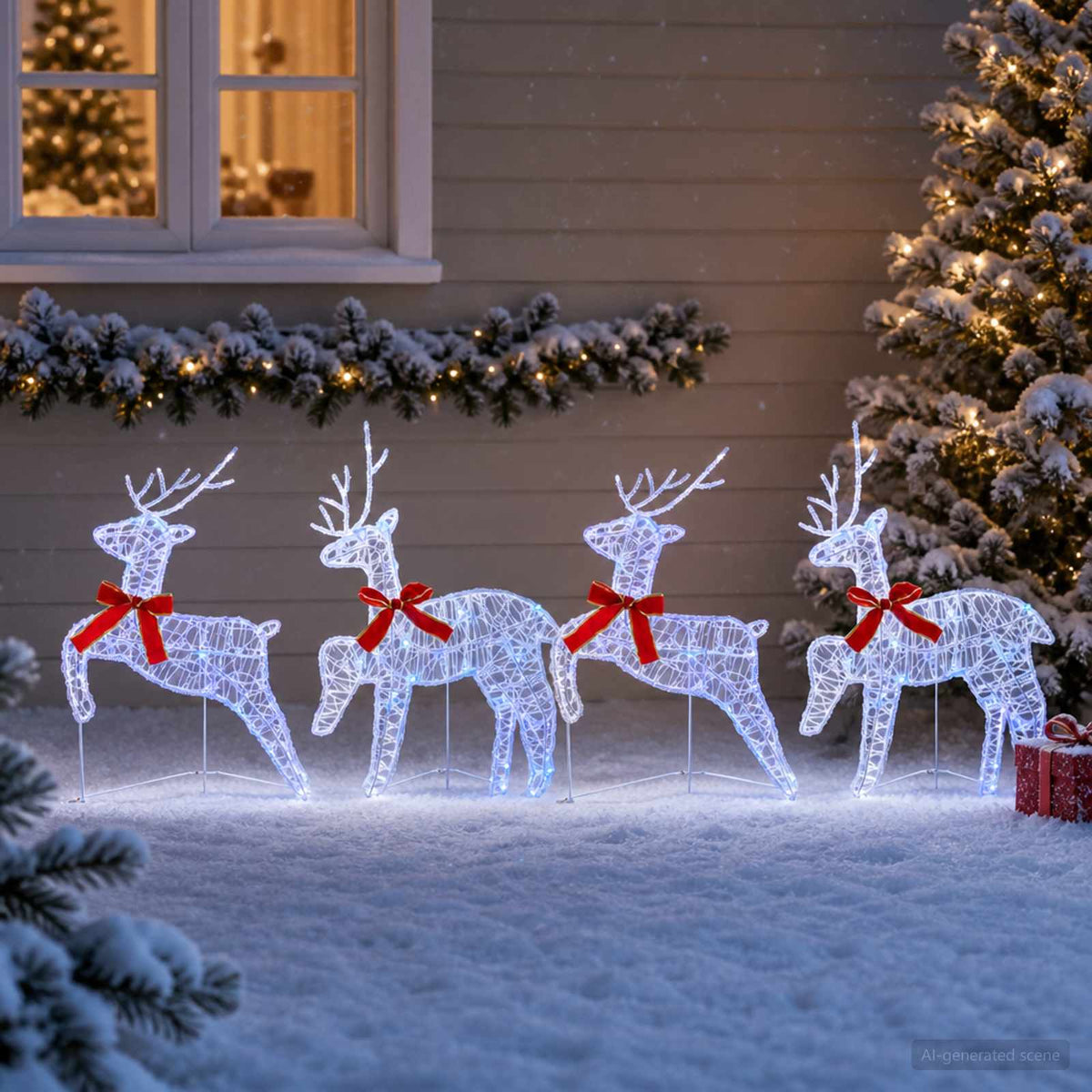 Christmas Reindeer 80 LEDs 43 x 19 x 65 cm Acrylic 4 Blue