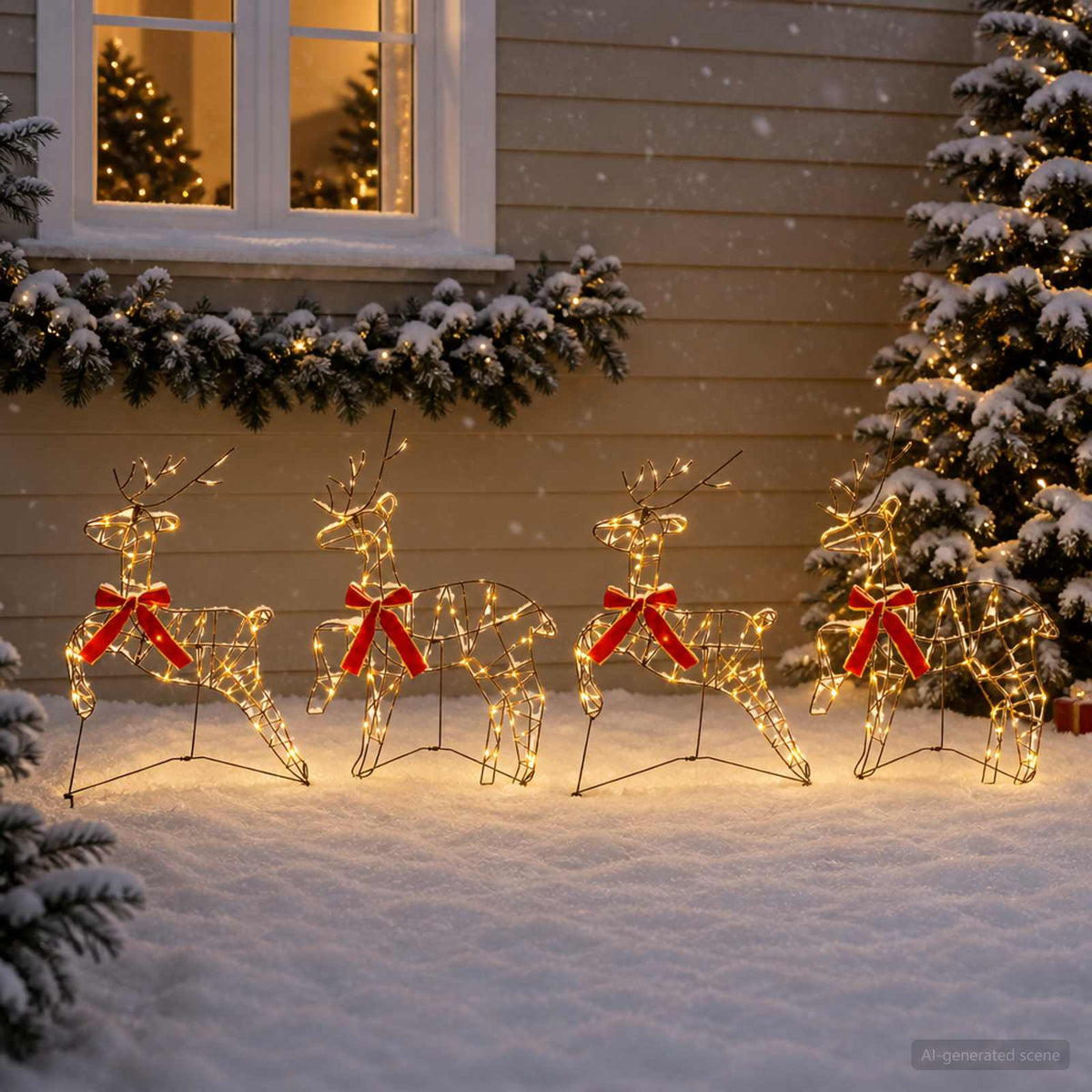 Christmas Reindeer 80 LEDs 43 x 19 x 65 cm Brown string 4 Warm white