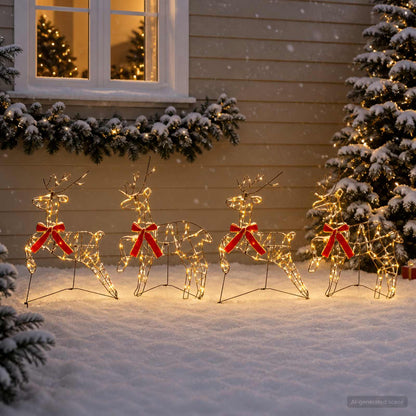 Christmas Reindeer 80 LEDs 43 x 19 x 65 cm Brown string 4 Warm white