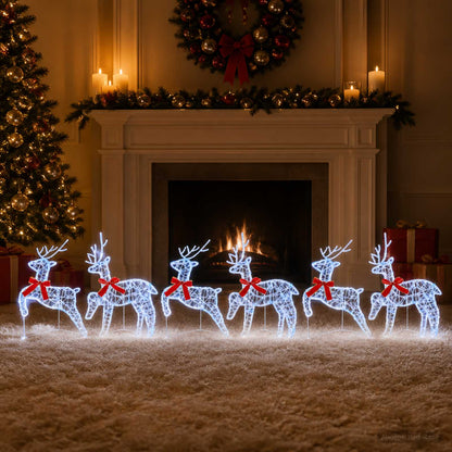 Christmas Reindeer 80 LEDs 43 x 19 x 65 cm Acrylic 6 Blue