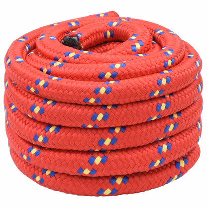 Multipurpose Utility Rope PP 27 kg Max Load Length 25 m Red 40 mm