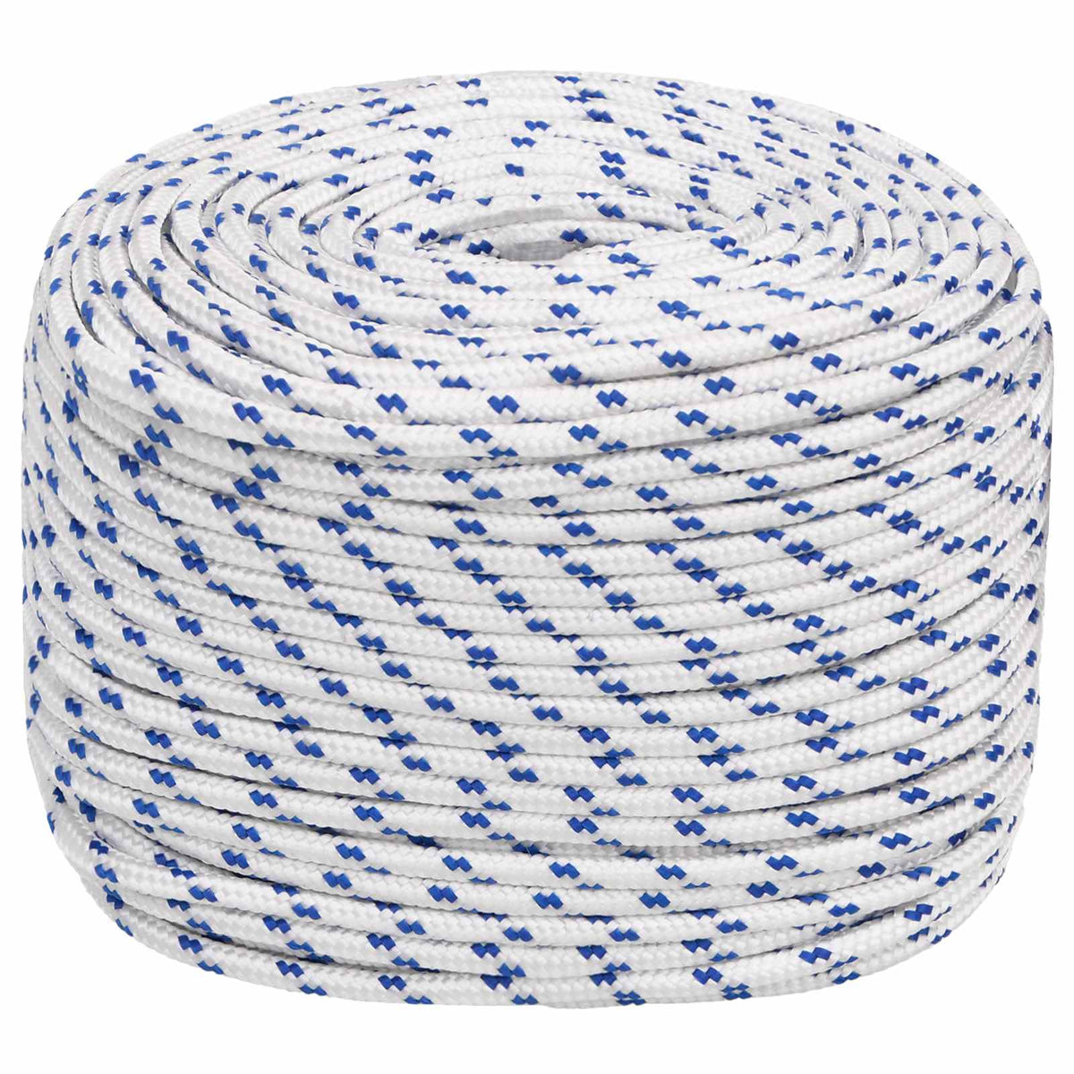 Multipurpose Utility Rope PP Length 250 m White and Blue 6 mm