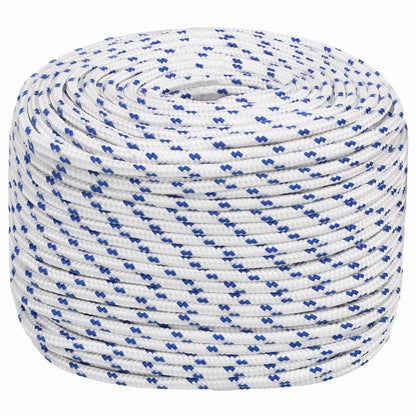 Multipurpose Utility Rope PP Length 250 m White and Blue 6 mm