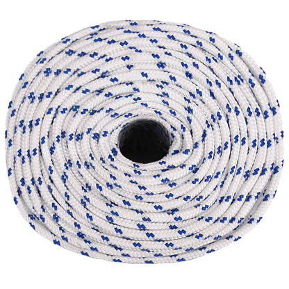 Multipurpose Utility Rope PP Length 250 m White and Blue 6 mm