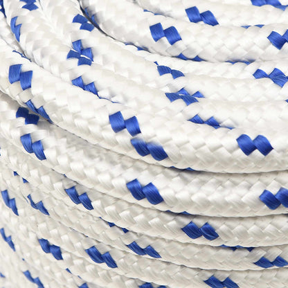 Multipurpose Utility Rope PP Length 100 m White and Blue 12 mm