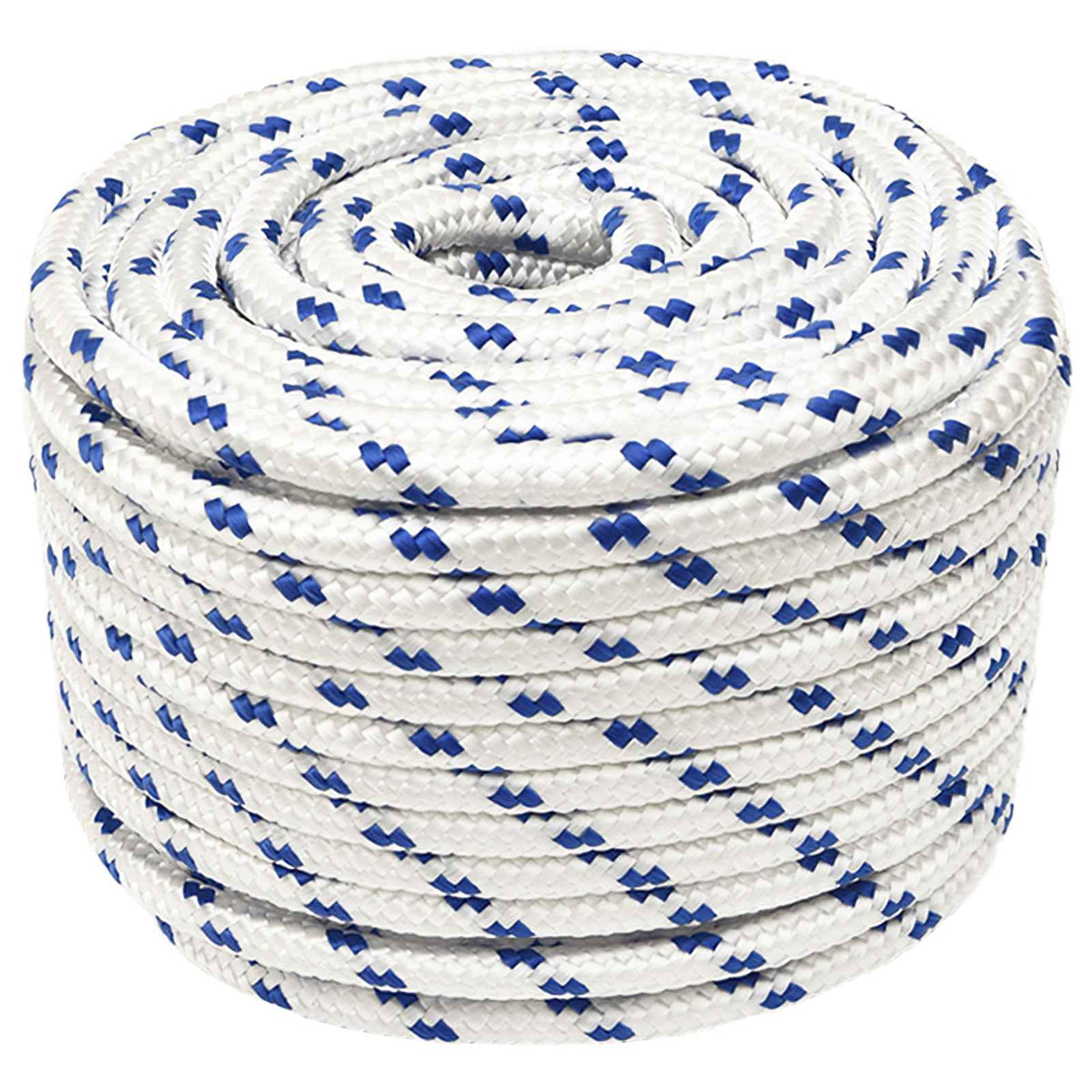 Multipurpose Utility Rope PP Length 100 m White and Blue 12 mm