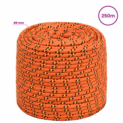Multipurpose Utility Rope PP Length 250 m Orange 8 mm