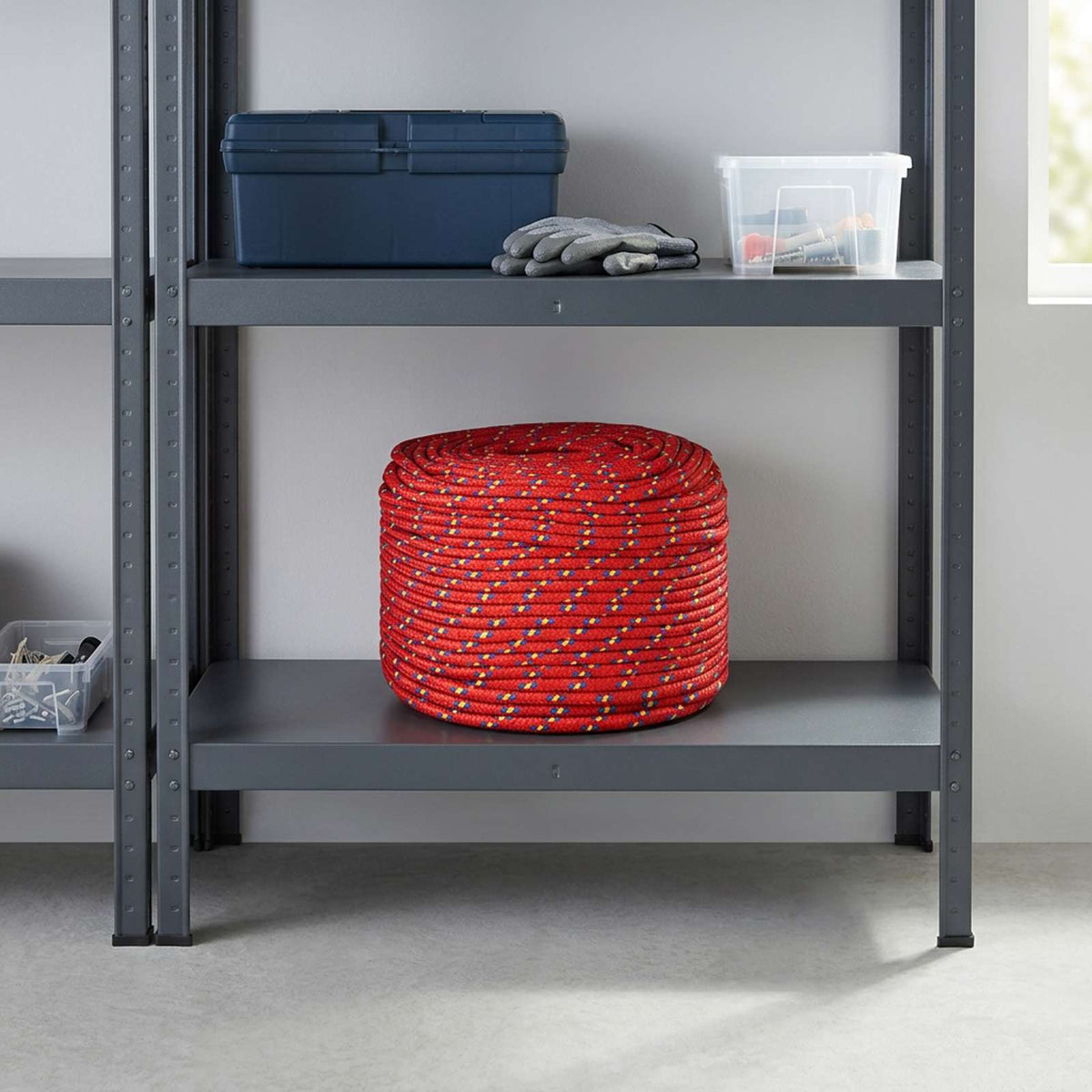 Multipurpose Utility Rope PP 645 kg Max Load Length 500 m 10 mm Red