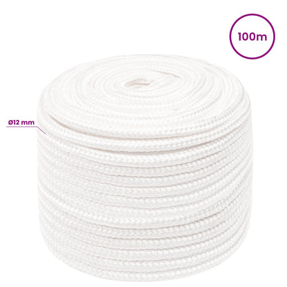 Multipurpose Utility Rope PP 105 kg Max Load Length 100 m White 12 mm