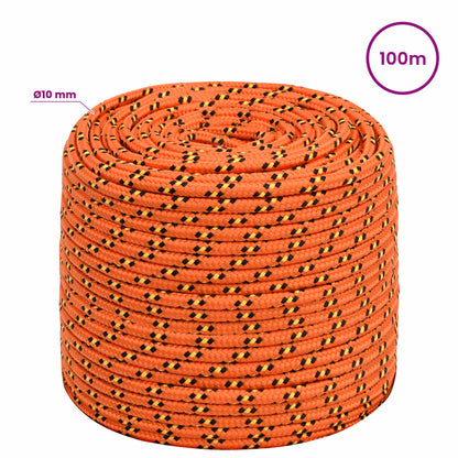 Multipurpose Utility Rope PP Length 100 m Orange 10 mm