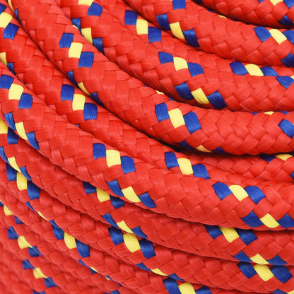 Multipurpose Utility Rope PP 27 kg Max Load Length 100 m Red 12 mm