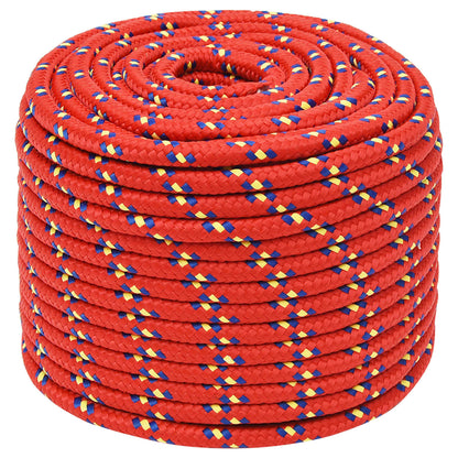 Multipurpose Utility Rope PP 27 kg Max Load Length 100 m Red 12 mm