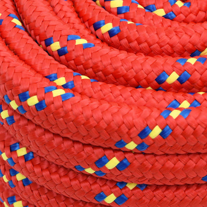 Multipurpose Utility Rope PP 27 kg Max Load Length 25 m Red 20 mm