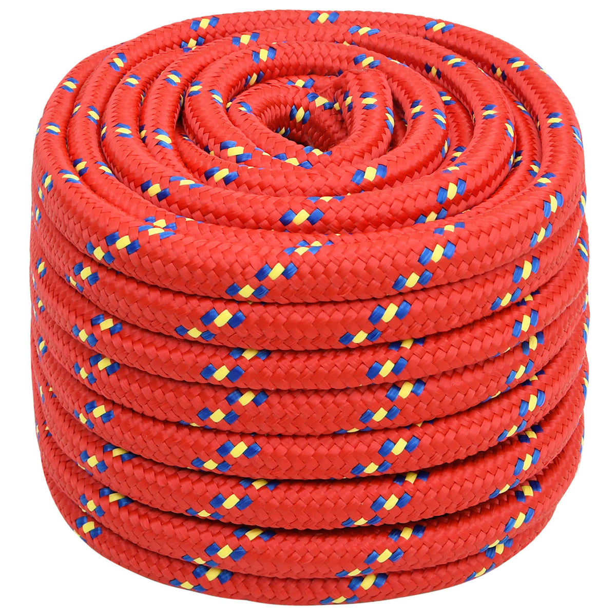 Multipurpose Utility Rope PP 27 kg Max Load Length 25 m Red 20 mm