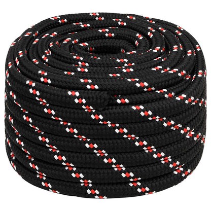 Multipurpose Utility Rope PP Length 25 m Black and Red 20 mm